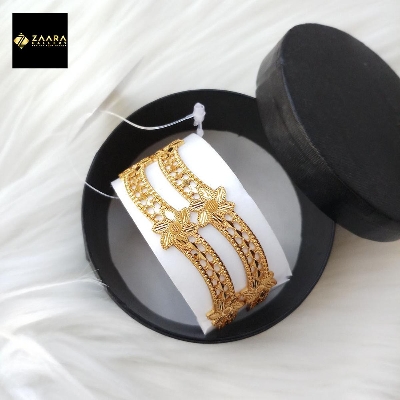 Picture of City Gold Bangles/ Gold Plated Laser Cut Bangles For Women Top Quality Color Grade-1 (Imported) M-CT7010 - 4 Pieces - Bangles For Women