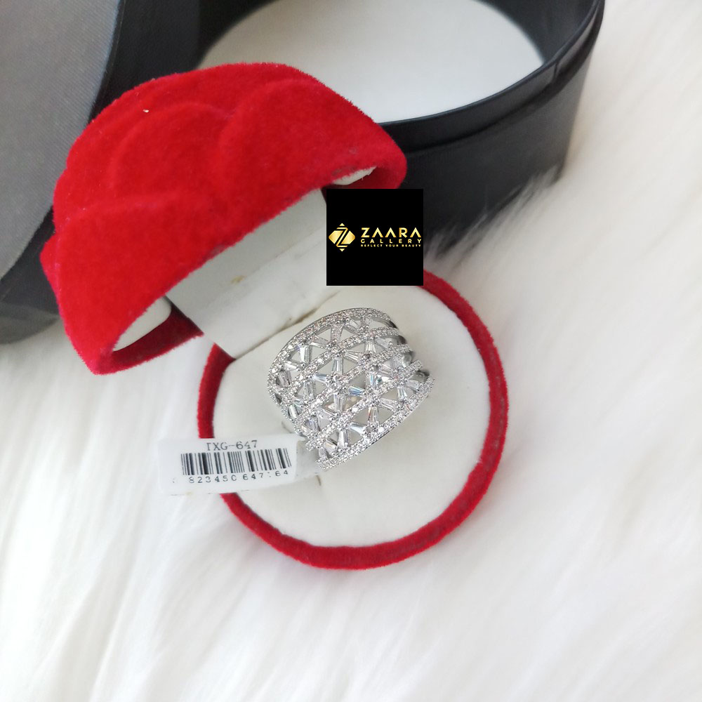 Picture of Diamond Cut AD Stone Gold Finger Ring for Women & Girls With Free Box (Imported) - 1 Piece (M-DCFR22022ALLGS) - Rings - Ring - Ring for Women - Ring for Girls