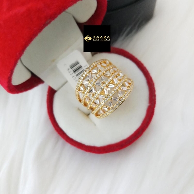 Picture of Diamond Cut AD Stone Gold Finger Ring for Women & Girls With Free Box (Imported) - 1 Piece (M-DCFR22022G) - Rings - Ring - Ring for Women - Ring for Girls