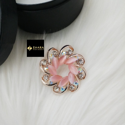 Picture of Stone & Metal Brooch /Hijab Pin/ Saree Pin for Women (Golden) (Imported) M-BRC-1114 - 1 Piece - Brooch - Brooch for Women - হিজাব পিন