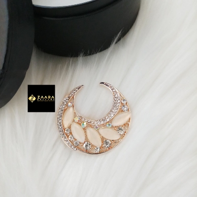 Picture of Stone & Metal Brooch /Hijab Pin/ Saree Pin for Women (Golden) (Imported) M-BRC-1115 - 1 Piece - Brooch - Brooch for Women - হিজাব পিন