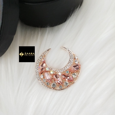 Picture of Stone & Metal Brooch /Hijab Pin/ Saree Pin for Women (Golden) (Imported) M-BRC-1116 - 1 Piece - Brooch - Brooch for Women - হিজাব পিন