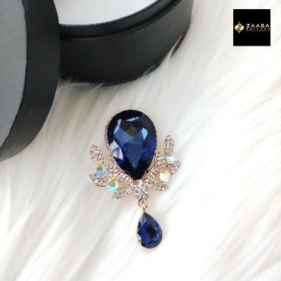 Picture of Stone & Metal Brooch /Hijab Pin/ Saree Pin for Women (Golden) (Imported) M-BRC-1118 - 1 Piece - Brooch - Brooch for Women - হিজাব পিন