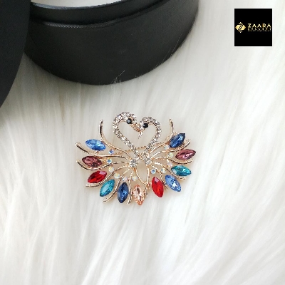 Picture of Stone & Metal Brooch /Hijab Pin/ Saree Pin for Women (Golden) (Imported) M-BRC-1119 - 1 Piece - Brooch - Brooch for Women - হিজাব পিন