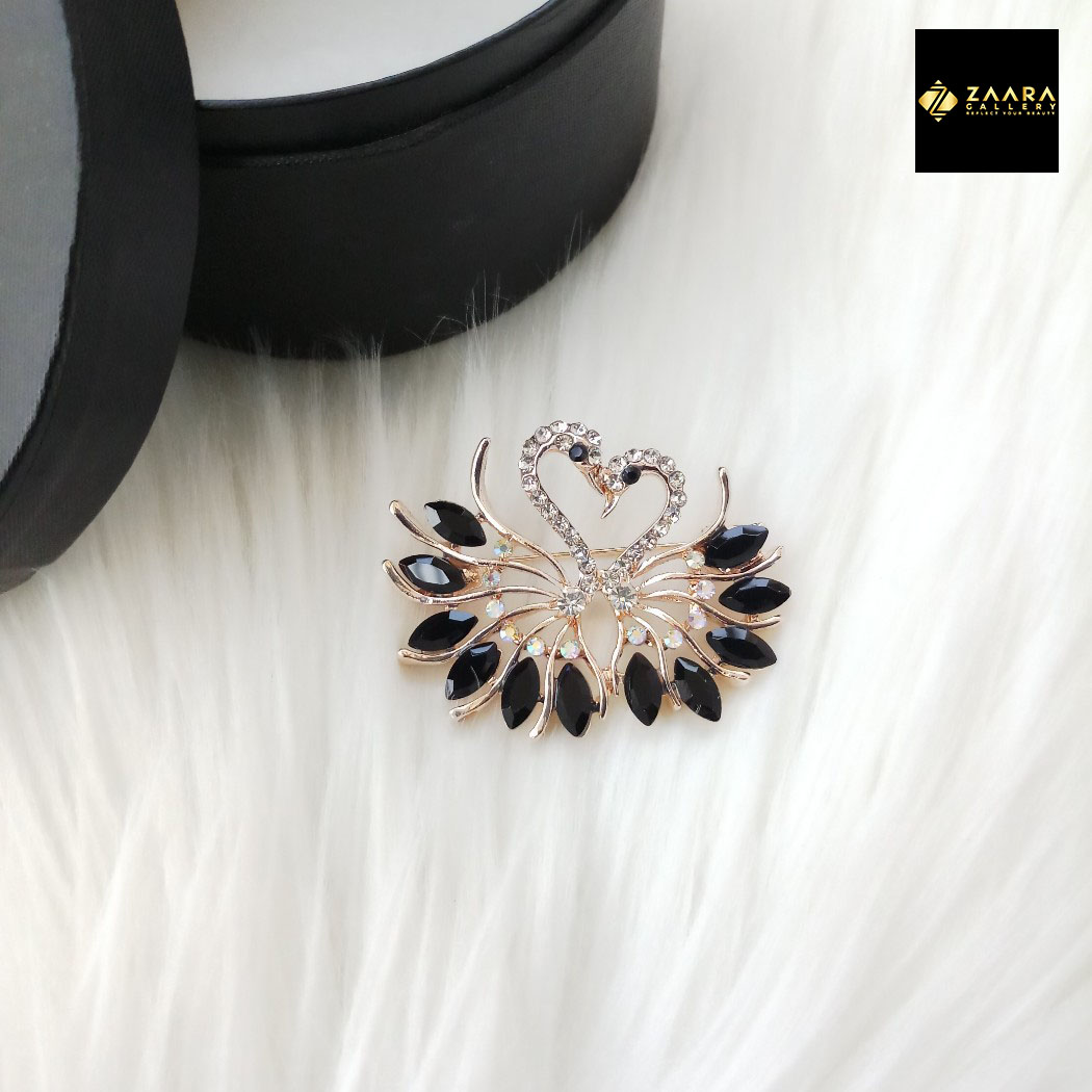 Picture of Stone & Metal Brooch /Hijab Pin/ Saree Pin for Women (Golden) (Imported) M-BRC-1119 - 1 Piece - Brooch - Brooch for Women - হিজাব পিন