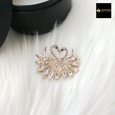 Picture of Stone & Metal Brooch /Hijab Pin/ Saree Pin for Women (Golden) (Imported) M-BRC-1119 - 1 Piece - Brooch - Brooch for Women - হিজাব পিন