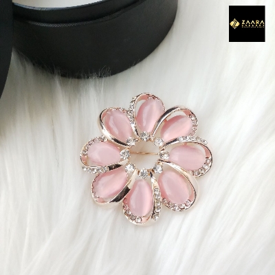 Picture of Stone & Metal Brooch /Hijab Pin/ Saree Pin for Women (Golden) (Imported) M-BRC-1120 - 1 Piece - Brooch - Brooch for Women - হিজাব পিন