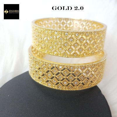 Picture of Diamond Cut AD Stone Bangles for Women (Imported) M-DCB472 - 2 Pieces - Bangles