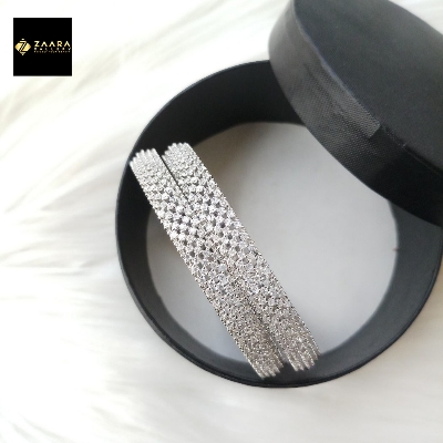 Picture of Diamond Cut AD Stone Golden Color Bangles for Women (Imported) - 2 Pieces M-DCB476G - Bangles - চুড়ি