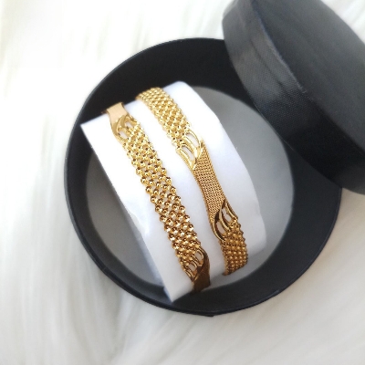 Picture of City Gold Bangles/ Gold Plated Laser Cut Bangles For Women 2 Pieces Top Quality Color Grade-1 (Imported) M-CT7021 - Bangles For Women