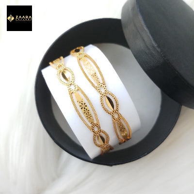 Picture of City Gold Bangles/ Gold Plated Laser Cut Bangles For Women Top Quality Color Grade-1 (Imported) M-CT7024 - 2 Pieces - Bangles For Women