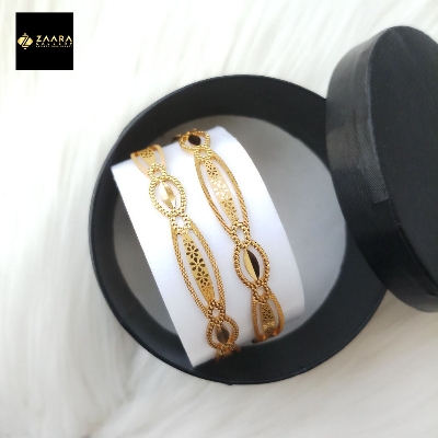 Picture of City Gold Bangles/ Gold Plated Laser Cut Bangles For Women Top Quality Color Grade-1 (Imported) M-CT7024 - 2 Pieces - Bangles For Women