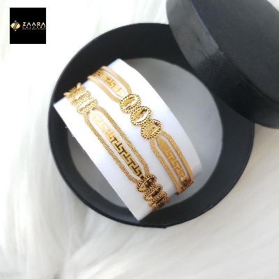 Picture of City Gold Bangles/ Gold Plated Laser Cut Bangles For Women Top Quality Color Grade-1 (Imported) M-CT7022 - 2 Pieces - Bangles For Women