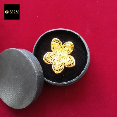 Picture of Forming Gold Plated 1.5 Gram Gold Color Polish Finger Ring For Women With Free Box - 1 Pieces (Imported) M-GPF202- RingS