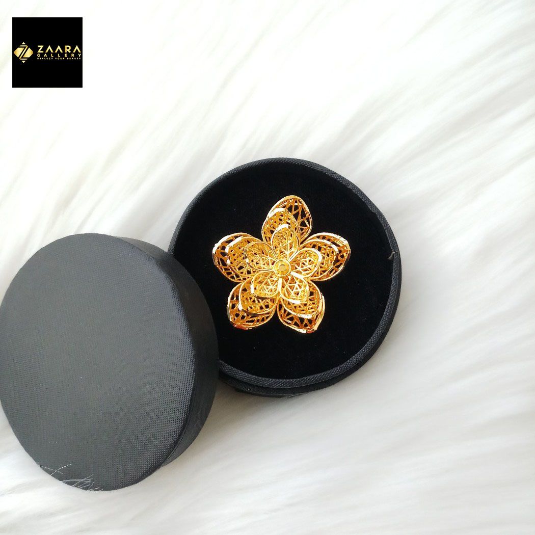 Picture of Forming Gold Plated 1.5 Gram Gold Color Polish Finger Ring For Women With Free Box - 1 Pieces (Imported) M-GPF203- RingS