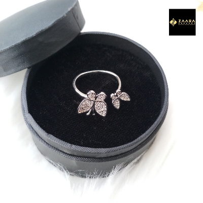 Picture of Diamond Cut AD Stone Golden & Silver Color Finger Ring for Women & Girls With Free Box (Imported) - 1 Piece (M-DCFR813) - Rings