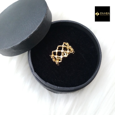 Picture of Diamond Cut AD Stone Golden & Silver Color Finger Ring for Women & Girls With Free box (Imported) - 1 Piece (M-DCFR22024) - Ring