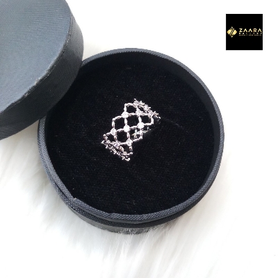 Picture of Diamond Cut AD Stone Golden & Silver Color Finger Ring for Women & Girls With Free box (Imported) - 1 Piece (M-DCFR22024) - Ring