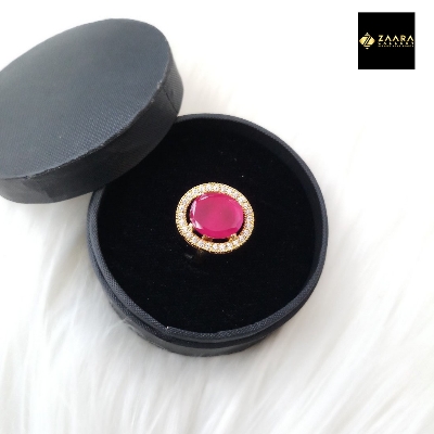 Picture of Diamond Cut AD Stone Finger Ring for Women & Girls With Free Box (Imported) - 1 Piece (M-DCFR22026) - Ring For Girls - Rings - Ring for Women