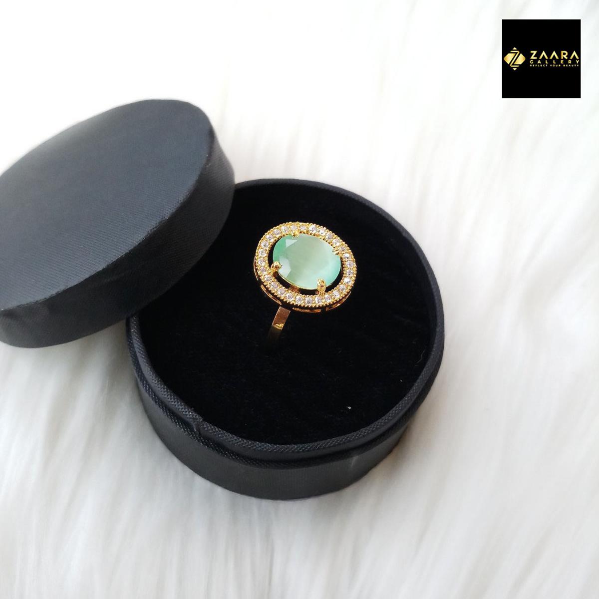 Picture of Diamond Cut AD Stone Finger Ring for Women & Girls With Free Box (Imported) - 1 Piece (M-DCFR22026) - Ring For Girls - Rings - Ring for Women