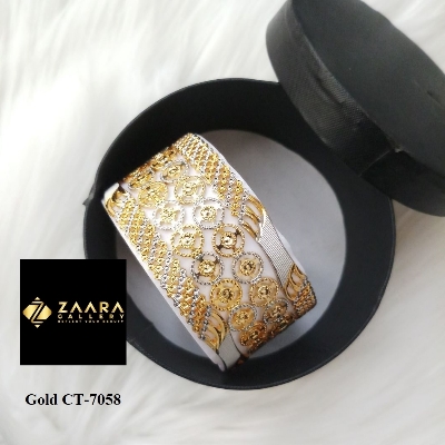 Picture of City Gold Bangles/ Gold Plated & Silver Plated Two-Tone Color Laser Cut Bangles For Women - 4 Pieces Top Quality Color Grade-1 (Imported) M-CT7050ALL - Bangles