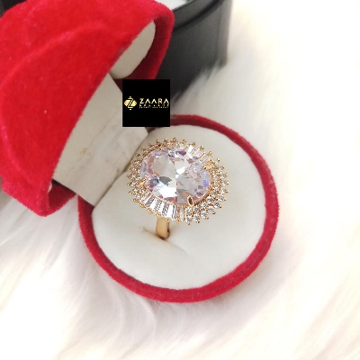 Picture of Diamond Cut AD Stone Finger Ring (Imported) for Women & Girls With Free Box - 1 Piece (M-DCFR22027) - Rings