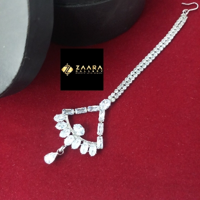 Picture of Diamond Cut AD Stone Stylish & Fashionable Tikli (Tiklee) For Girls & Women (Imported) - 1 Piece M-ST2406 - Tikli - Tiklee - Tikli for Women - Tikli for Girls