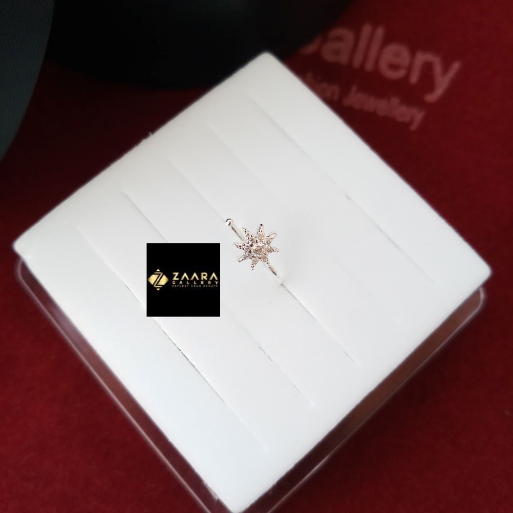 Picture of Stone Golden & Silver Without Piercing Nose Pin/ Ring (Small) for Girls & Women (Imported) - 1 Piece M-DCNP112 - Nose Pin