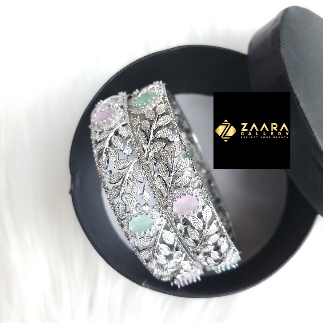 Picture of Diamond Cut AD Stone  Gold Color Bangles for Women (Imported) M-DCB513G - 2 Pieces - Bangles -  Bangles - চুড়ি