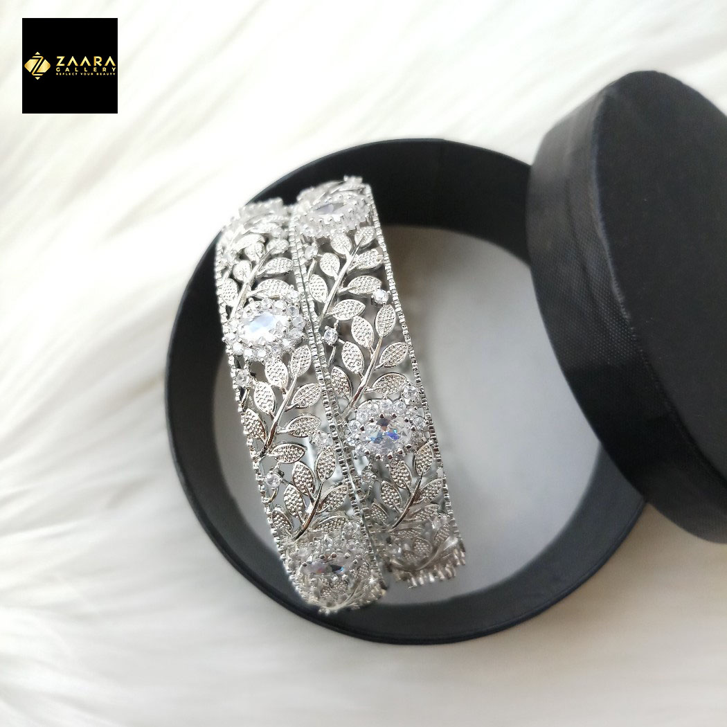 Picture of Diamond Cut AD Stone  Gold Color Bangles for Women (Imported) M-DCB513G - 2 Pieces - Bangles -  Bangles - চুড়ি