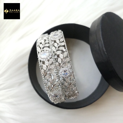 Picture of Diamond Cut AD Stone  Gold Color Bangles for Women (Imported) M-DCB513G - 2 Pieces - Bangles -  Bangles - চুড়ি