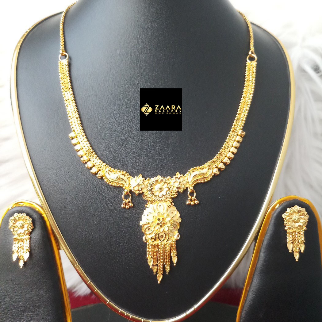 Picture of Forming Gold Plated 1.5 Gram Gold Color Polish Necklace Earrings Set For Women (Imported) M-GPN402 - Necklace For Women