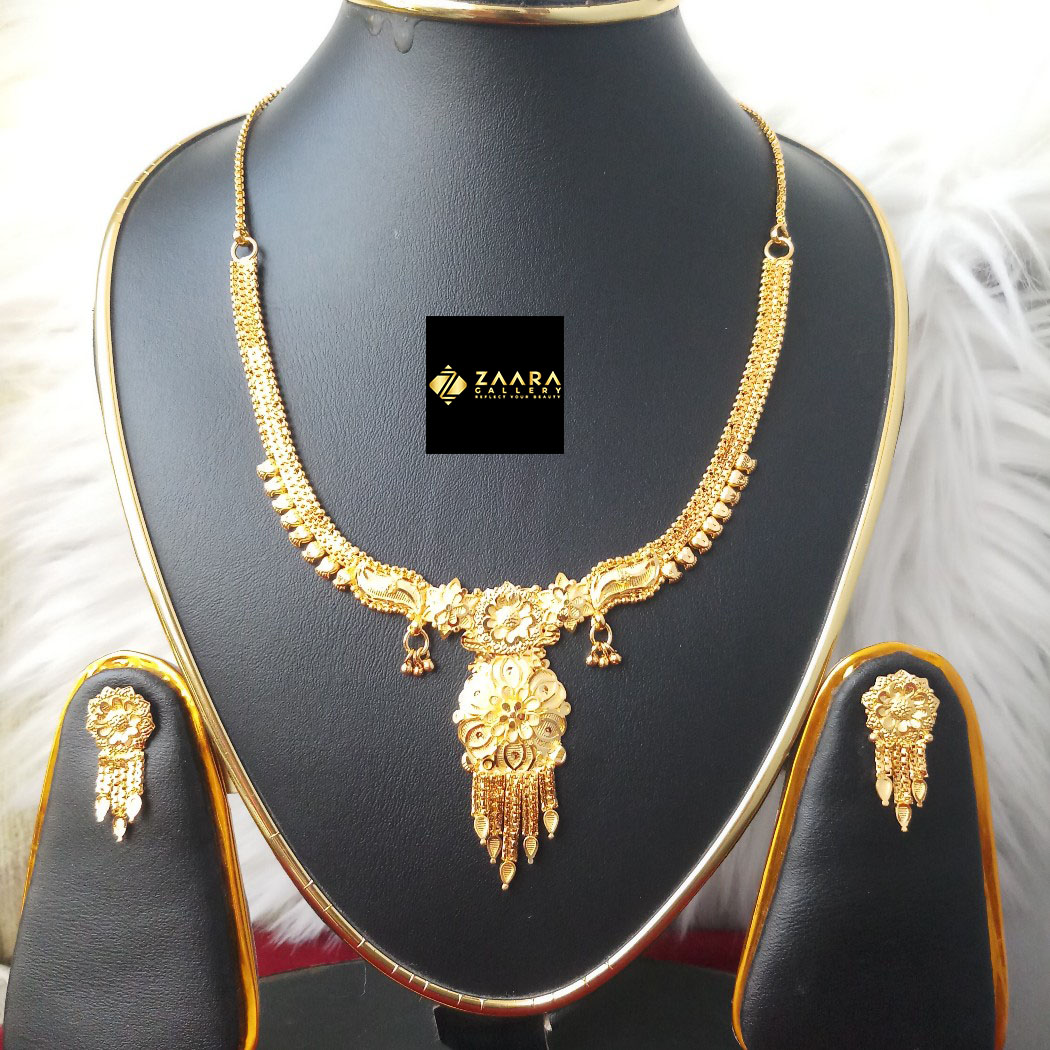 Picture of Forming Gold Plated 1.5 Gram Gold Color Polish Necklace Earrings Set For Women (Imported) M-GPN402 - Necklace For Women