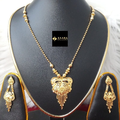 Picture of Forming Gold Plated 1.5 Gram Gold Color Polish Necklace Earrings Set For Women - 1 Pieces (Imported) M-GPN401 - Gold Plated Necklace Set for Women - Necklace Earrings Set
