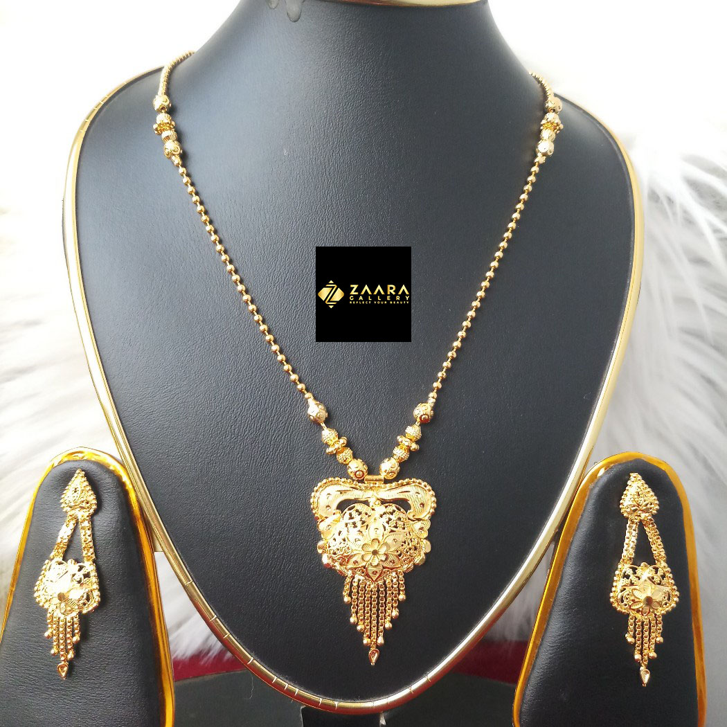 Picture of Forming Gold Plated 1.5 Gram Gold Color Polish Necklace Earrings Set For Women - 1 Pieces (Imported) M-GPN401 - Gold Plated Necklace Set for Women - Necklace Earrings Set