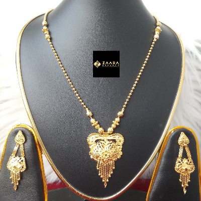 Picture of Forming Gold Plated 1.5 Gram Gold Color Polish Necklace Earrings Set For Women - 1 Pieces (Imported) M-GPN401 - Gold Plated Necklace Set for Women - Necklace Earrings Set