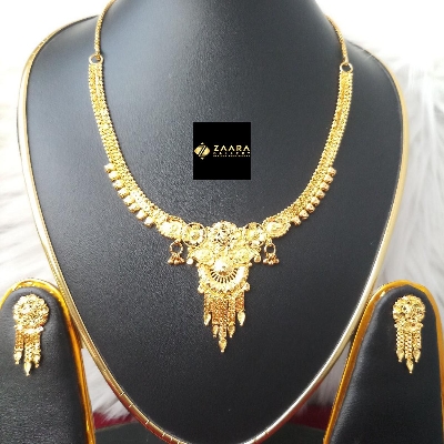 Picture of Forming Gold Plated 1.5 Gram Gold Color Polish Necklace Earrings Set For Women (Imported) M-GPN405 - Gold Plated Necklace Set for Women - Necklace Earrings Set