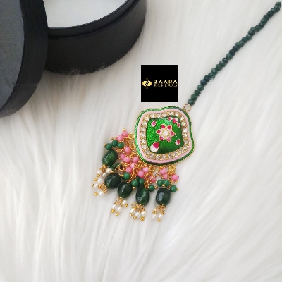 Picture of Jaypuri Meenakari Tikli for Women and Girls (Multicolor) (Imported) M-JMT9721M - Tikli - Tiklee - Tikli for Women - Tikli for Girls