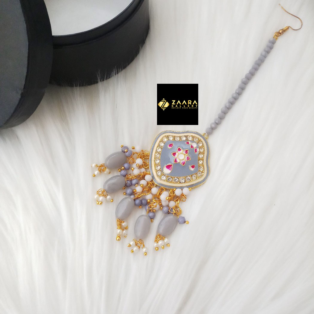 Picture of Jaypuri Meenakari Tikli for Women and Girls (Multicolor) (Imported) M-JMT9721M - Tikli - Tiklee - Tikli for Women - Tikli for Girls