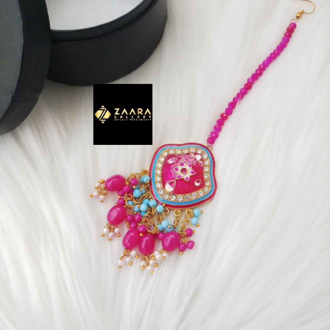 Picture of Jaypuri Meenakari Tikli for Women and Girls (Multicolor) (Imported) M-JMT9721M - Tikli - Tiklee - Tikli for Women - Tikli for Girls