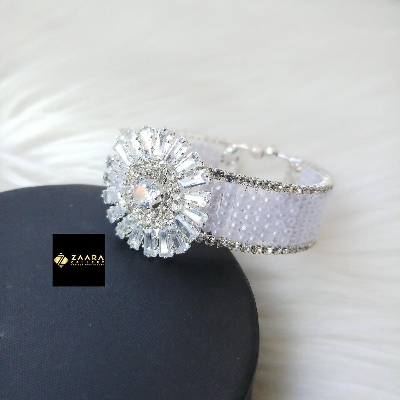 Picture of White Stone & Beads Silver Color Kids Bracelet For Girls (Imported) - 1 Piece M-KB7903 - Kids Bracelet