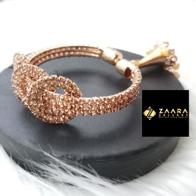 Picture of Stone & White Beads Jhumka Silver & Golden Color Kids Bracelet For Girls (Imported) - 1 Piece M-KB7905 - Kids Bracelet