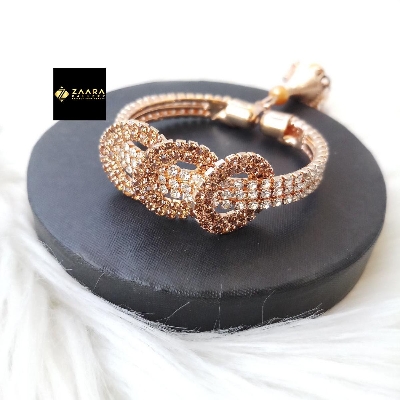 Picture of Stone & White Beads Jhumka Gold Color Kids Bracelet For Girls (Imported) - 1 Piece M-KB7907 - Kids Bracelet