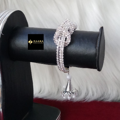 Picture of Stone & White Beads Jhumka Silver & Golden Color Kids Bracelet For Girls (Imported) - 1 Piece M-KB7908 - Kid's Bracelet