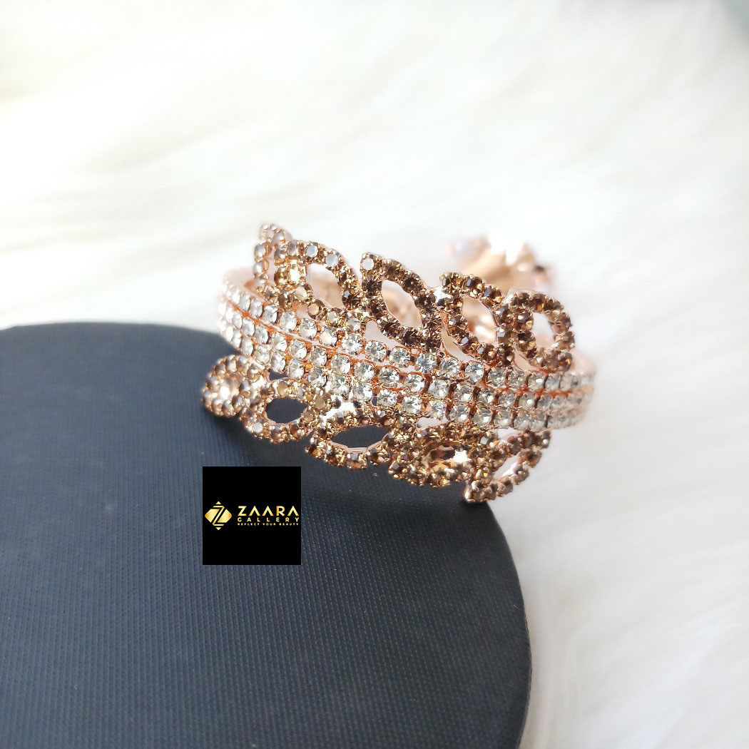 Picture of Stone & White Beads Jhumka Silver & Golden Color Kids Bracelet For Girls - 1 Piece (Imported) Model-KB7911 - Kid's Bracelet