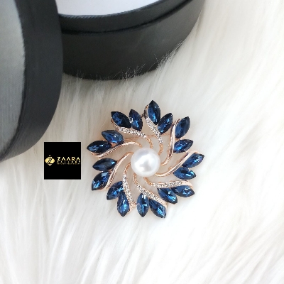 Picture of Stone & Metal Brooch/ Hijab Pin/ Saree Pin for Women (Golden) (Imported) M-BRC-1126 - 1 Piece - Brooch - Brooch for Women - হিজাব পিন