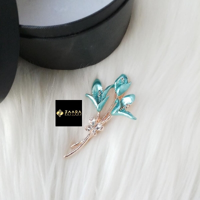 Picture of Stone & Metal Brooch/ Hijab Pin/ Saree Pin for Women (Golden) (Imported) M-BRC-1124 - 1 Piece - Brooch - Brooch for Women - হিজাব পিন