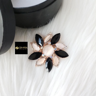 Picture of Stone & Metal Brooch/ Hijab Pin/ Saree Pin for Women (Golden) (Imported) M-BRC-1125 - 1 Piece - Brooch - Brooch for Women - হিজাব পিন