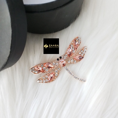 Picture of Stone & Metal Brooch/ Hijab Pin/ Saree Pin for Women (Golden) (Imported) M-BRC-1127 - 1 Piece - Brooch - Brooch for Women - হিজাব পিন