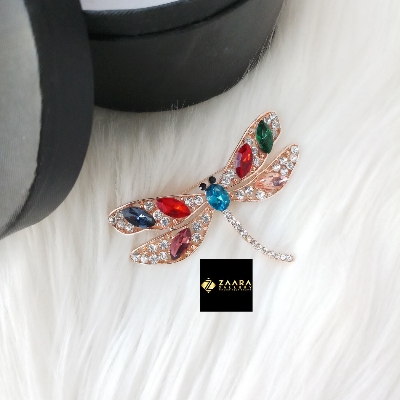 Picture of Stone & Metal Brooch/ Hijab Pin/ Saree Pin for Women (Golden) (Imported) M-BRC-1127 - 1 Piece - Brooch - Brooch for Women - হিজাব পিন